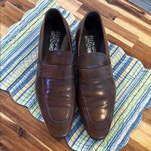 Salvatore Ferragamo Men's Brown Leather Loafers